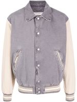 Golden Goose logo-print bomber jacket - Gris