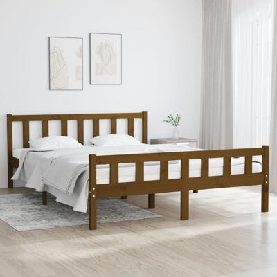 Bedframe massief hout honingbruin 120x200 cm