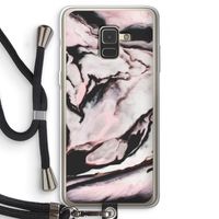 Roze stroom: Samsung Galaxy A8 (2018) Transparant Hoesje met koord Roze stroom: Samsung Galaxy A8 (2018) Transparant Hoesje met koord