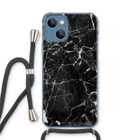 Zwart Marmer 2: iPhone 13 Transparant Hoesje met koord