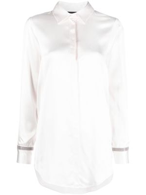 Fabiana Filippi chemise satinée à manches longues - Blanc