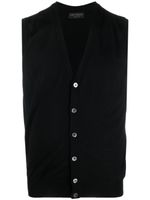 Dell'oglio V-neck merino wool vest - Noir