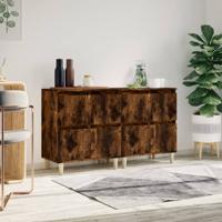 Dressoirs 2 st 60x35x70 cm bewerkt hout gerookt eikenkleurig