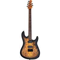 Sterling by Music Man Jason Richardson Cutlass 6 Natural Poplar Burl Burst elektrische gitaar met deluxe gigbag - thumbnail