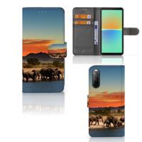 Sony Xperia 10 IV | Telefoonhoesje | Met pasjeshouder | Olifanten