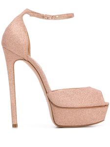 Casadei sandales pailletées - Rose