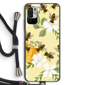 No flowers without bees: Xiaomi Redmi Note 10 5G Transparant Hoesje met koord