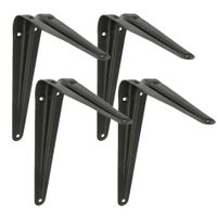 AMIG Plankdrager/planksteun van metaal - 4x - gelakt zwart - H250 x B200 mm