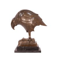 A BRONZE ART DECO SCULPTURE OF AN EAGLE - thumbnail