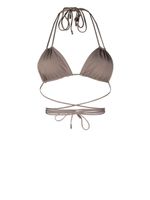 Saint Laurent haut de bikini à design cache-cœur - Gris