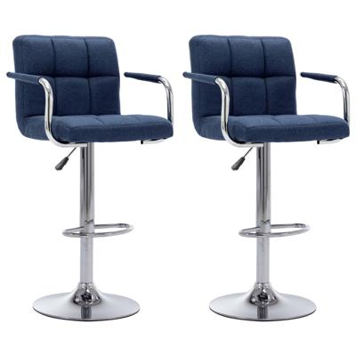 Barstoelen 2 st stof blauw