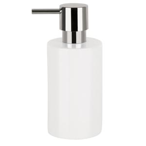 Luxe zeeppompje/dispenser Sienna - glans ivoor wit - porselein - 16 x 7 cm - 300 ml