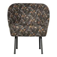 BePureHome Vogue Fauteuil - Fluweel Aquarel Flower Zwart - thumbnail