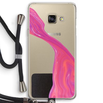Paarse stroom: Samsung Galaxy A3 (2016) Transparant Hoesje met koord