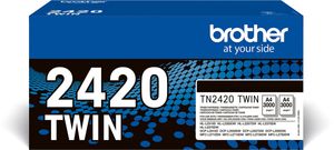 Brother toner, 3.000 pagina&apos;s, OEM TN-2420TWIN, zwart, pak van 2 stuks