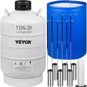 20L vloeibare stikstof opslagtank statische cryogene container met 6 jerrycans