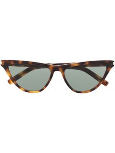 Saint Laurent Eyewear lunettes de soleil à effet écailles de tortue - Marron