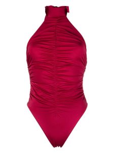 Noire Swimwear maillot de bain froncé - Rouge