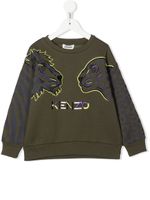 Kenzo Kids sweat en coton mélangé à motif graphique - Vert