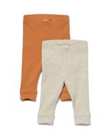 HEMA Baby Leggings Rib - 2 Stuks Bruin (bruin) - thumbnail