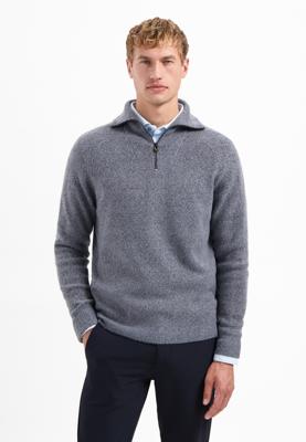 No- Excess Pullover Wing Collar Half Zip Soft Woolblend 29210 Trui 137 Washed Blue
