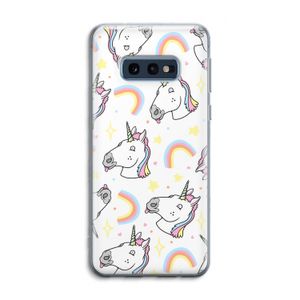 Rainbow Unicorn: Samsung Galaxy S10e Transparant Hoesje