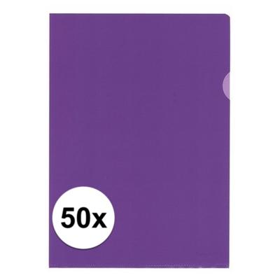 Kangaro Insteekmapjes - 50x stuks - paars - A4 formaat - 21 x 30 cm - antistatisch