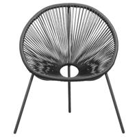 Leen Bakker - Loungestoel Formentera - Antraciet - Metaal/Kunststof - Grijs - 75x82x69.7 Cm