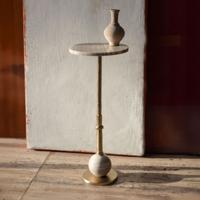 Dutchbone Ronde Bijzettafel 'Everest' Marmer, 25cm, kleur Beige