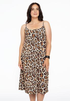 Yoek Spaghetti jurk | Licht Bruin | Maat 58/60
