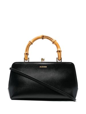 Jil Sander mini sac à main Goji à anse en bambou - Noir