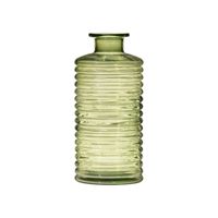 Glazen stijlvolle bloemenvaas transparant groen D9.5 en H21.5 cm   -