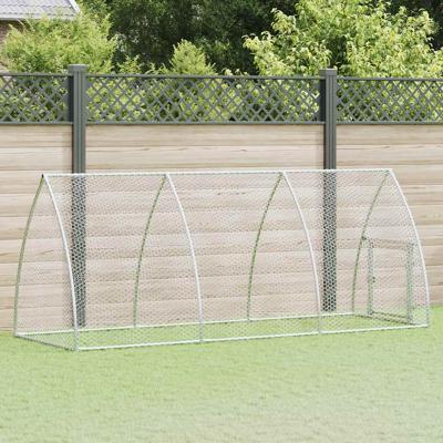 VidaXL Kippenhok 300x105x120 cm gegalvaniseerd staal zilverkleurig