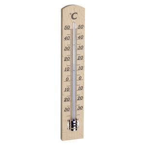 TFA Binnen Thermometer - analoog - berkenhout - 18 x 3 cm