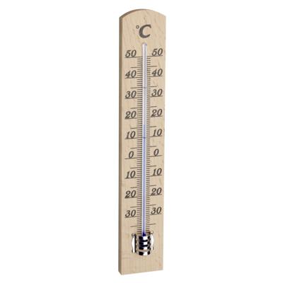 TFA Binnen Thermometer - analoog - berkenhout - 18 x 3 cm