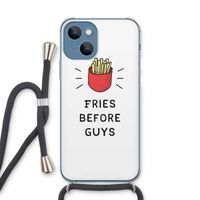 Fries before guys: iPhone 13 Transparant Hoesje met koord