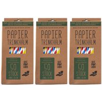 Drinkrietjes - 150x - papier - kleurenmix - 20 cm - rietjes