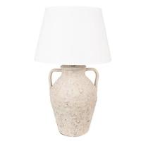 Clayre & Eef Tafellamp Ø 40x65 cm Beige Terracotta Bureaulamp