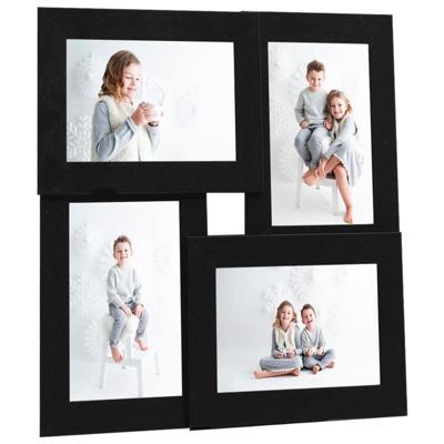 VidaXL Fotolijst voor 4x(10x15 cm) foto mdf zwart