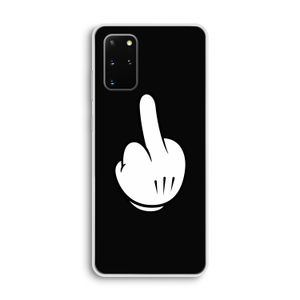Middle finger black: Samsung Galaxy S20 Plus Transparant Hoesje