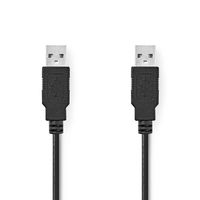 USB 2.0-Kabel | A Male - A Male | 2,0 m | Zwart - thumbnail