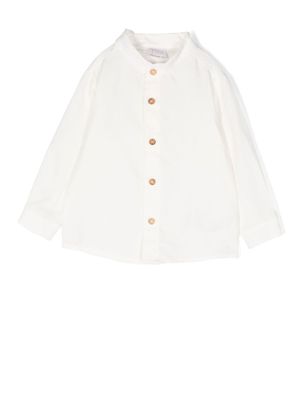 Paz Rodriguez chemise boutonnée à design sans col - Blanc