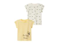 lupilu 2 baby t-shirts (86/92, Wit/geel) - thumbnail