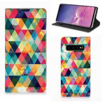 Samsung Galaxy S10 | Hoesje met Magneet | Geruit Samsung Galaxy S10 | Hoesje met Magneet | Geruit