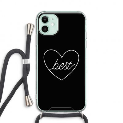Best heart black: iPhone 11 Transparant Hoesje met koord