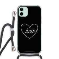 Best heart black: iPhone 11 Transparant Hoesje met koord