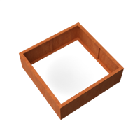 Artesa Rechthoekige plantenbak cortenstaal L120 x B120 x H40 cm zonder bodem - Geroba