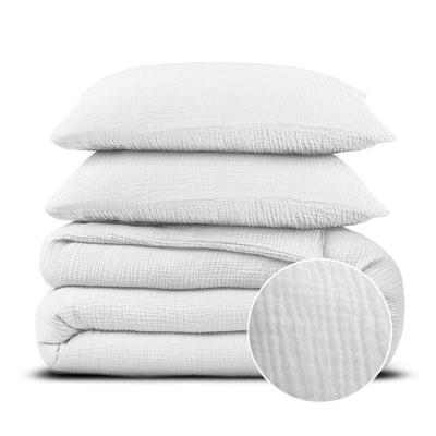 Dekbedovertrek Percale - Tweepersoons (200x200 cm) - Wit Percale katoen - Dessin: Effen - Dreamhouse - Dekbed-Discounter.nl