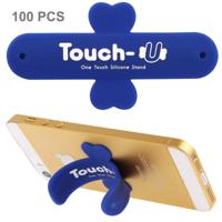 100 pc's Touch-u One Touch universele Silicone Stand houder voor iPhone Galaxy Huawei Xiaomi LG HTC en andere slimme Phones(Dark Blue)