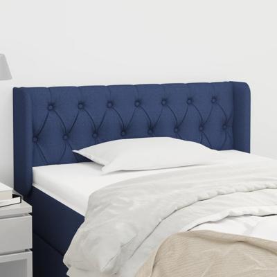 Hoofdbord met randen 93x16x78/88 cm stof blauw